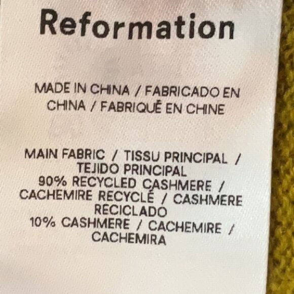 Reformation Cashmere Crewneck Sweater Camel Tan XS - Picture 5 of 10